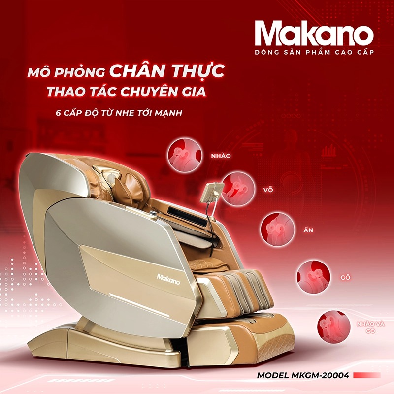 Ghế massage Makano MKGM-20004 mang đến cho người dùng cảm giác chân thực